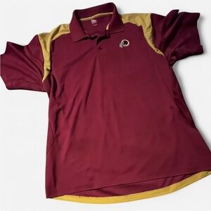 NFL Burgundy & Yellow Washington Redskins Collared Shirt, Size XL